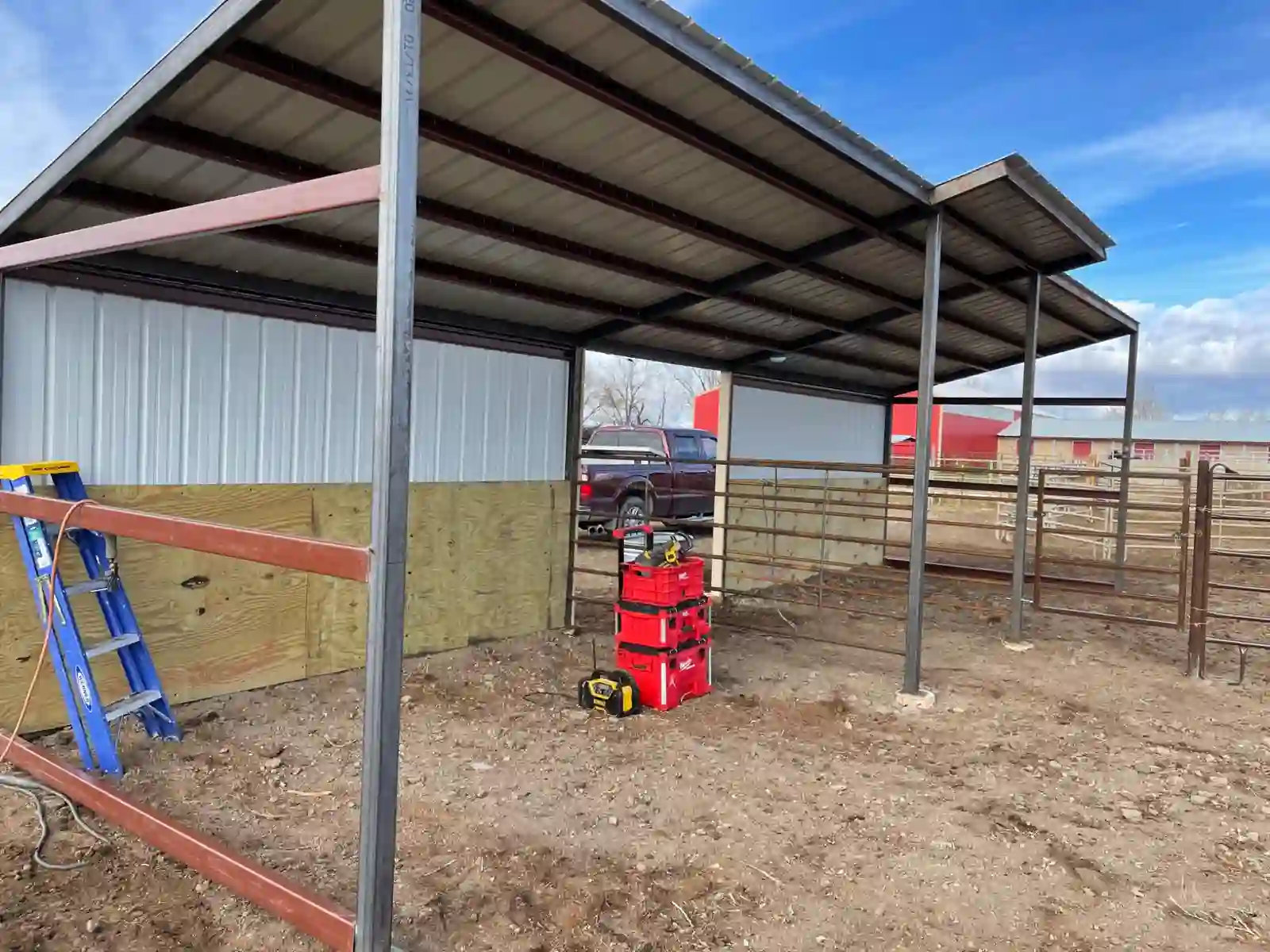 Twelve-by-nine horse shelter