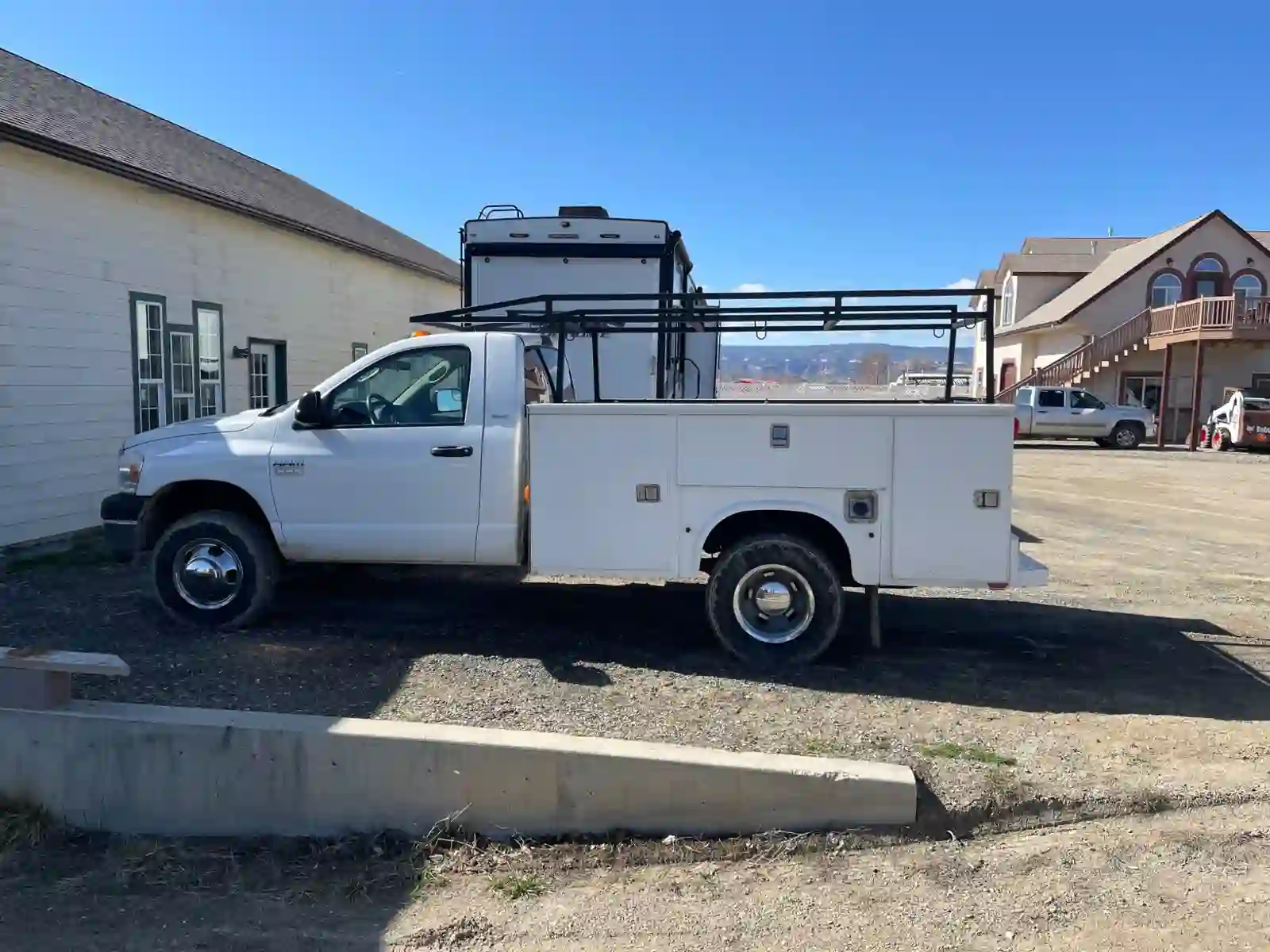 Custom ladder rack on an electrician service truck