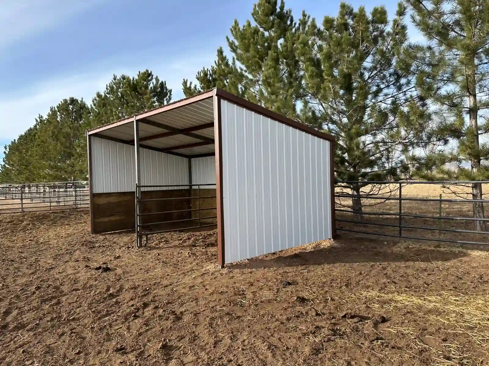 Ten-by-twenty livestock loafing shed